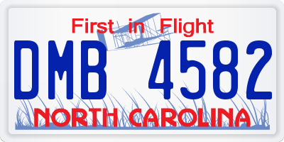 NC license plate DMB4582