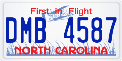 NC license plate DMB4587