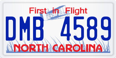 NC license plate DMB4589