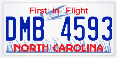 NC license plate DMB4593