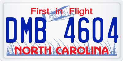 NC license plate DMB4604