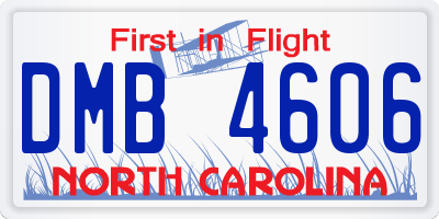 NC license plate DMB4606