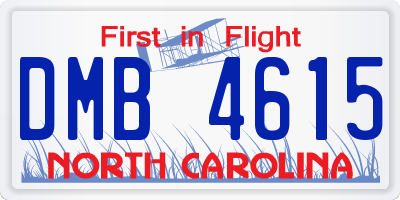 NC license plate DMB4615