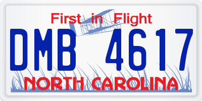NC license plate DMB4617