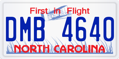 NC license plate DMB4640
