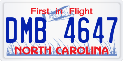 NC license plate DMB4647