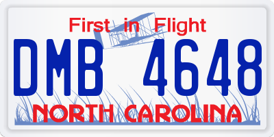 NC license plate DMB4648