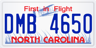 NC license plate DMB4650