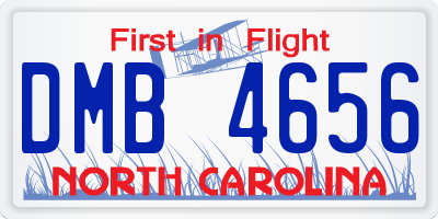NC license plate DMB4656
