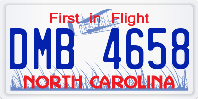 NC license plate DMB4658