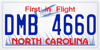 NC license plate DMB4660