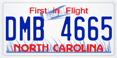 NC license plate DMB4665