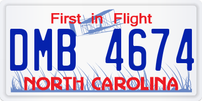 NC license plate DMB4674