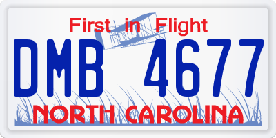 NC license plate DMB4677