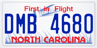 NC license plate DMB4680