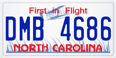 NC license plate DMB4686