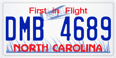 NC license plate DMB4689