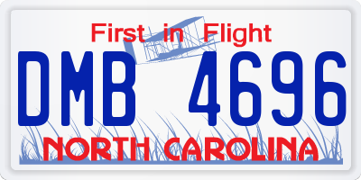 NC license plate DMB4696