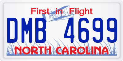 NC license plate DMB4699
