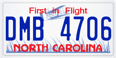NC license plate DMB4706