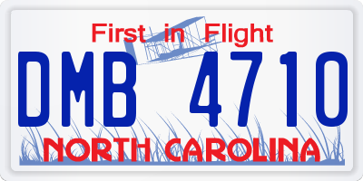 NC license plate DMB4710