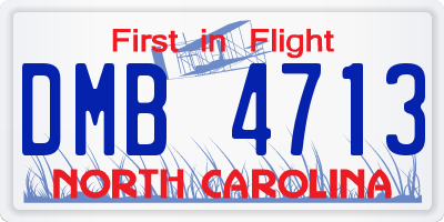 NC license plate DMB4713