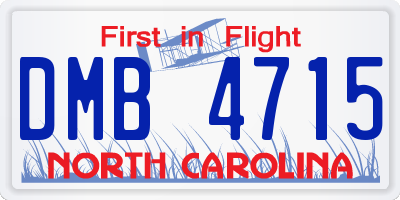NC license plate DMB4715