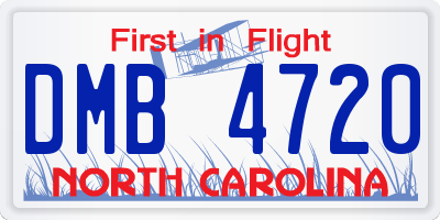 NC license plate DMB4720