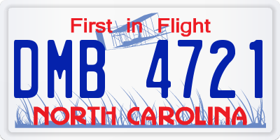 NC license plate DMB4721