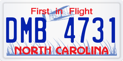 NC license plate DMB4731