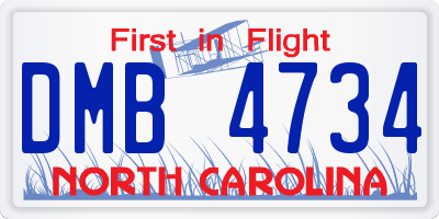 NC license plate DMB4734