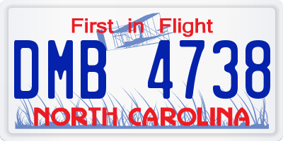 NC license plate DMB4738