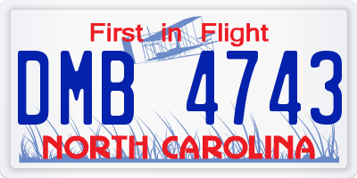 NC license plate DMB4743