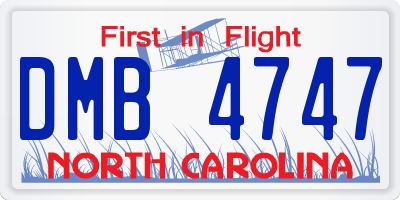 NC license plate DMB4747