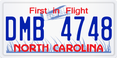 NC license plate DMB4748
