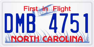NC license plate DMB4751
