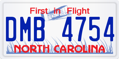 NC license plate DMB4754