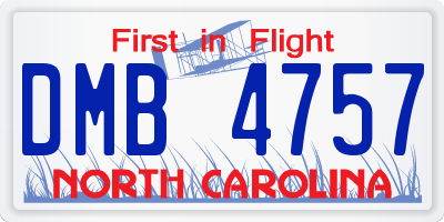 NC license plate DMB4757