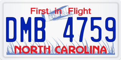 NC license plate DMB4759