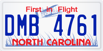 NC license plate DMB4761