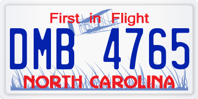 NC license plate DMB4765