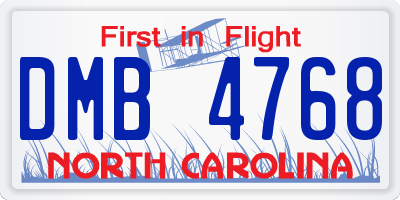 NC license plate DMB4768