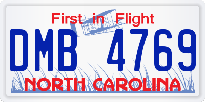 NC license plate DMB4769