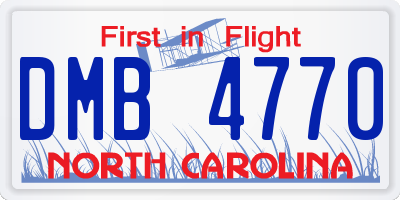 NC license plate DMB4770