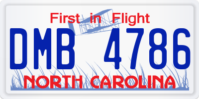 NC license plate DMB4786