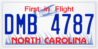 NC license plate DMB4787