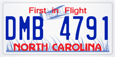 NC license plate DMB4791