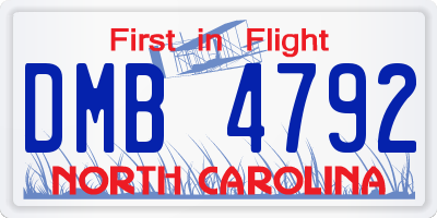 NC license plate DMB4792