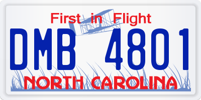 NC license plate DMB4801