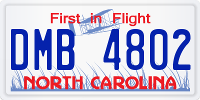 NC license plate DMB4802